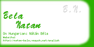 bela natan business card